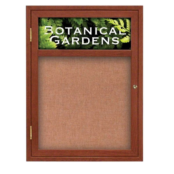Sliding Glass Door Radius Letterboard, Hdr, 72"x48", Black/Grey Vinyl